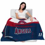 custom los angeles angels paint strokes blue white blanket latest model