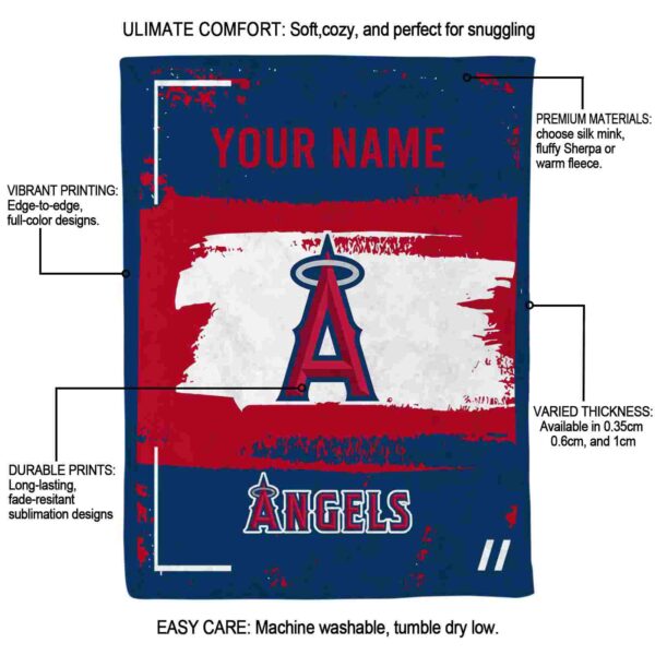 custom los angeles angels paint strokes blue white blanket new arrival