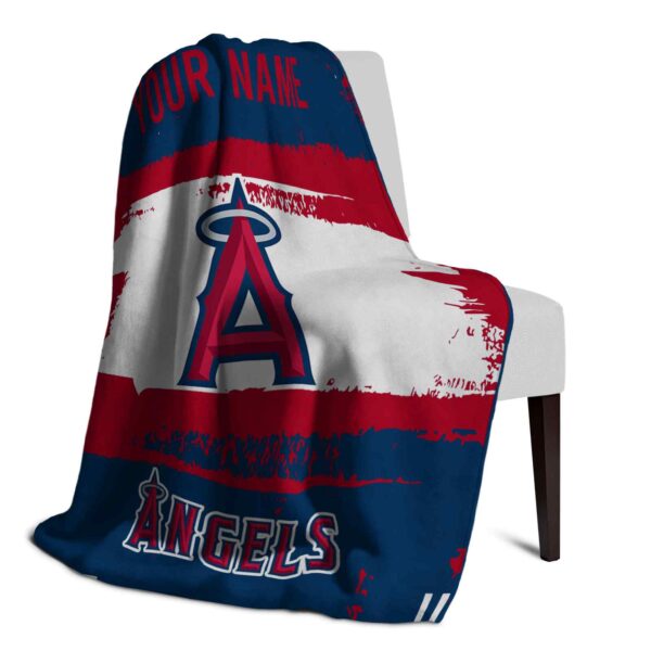 custom los angeles angels paint strokes blue white blanket top rated
