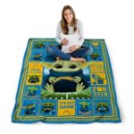 custom los angeles chargers baby yoda blue blanket high quality