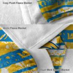 custom los angeles chargers floral stripes blue white blanket best selling