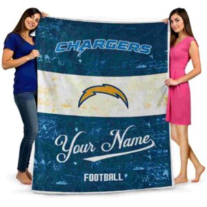 custom los angeles chargers grunge texture blue white blanket fashion forward