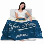 custom los angeles chargers grunge texture blue white blanket latest model