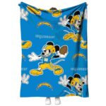 custom los angeles chargers mickey blue blanket best selling