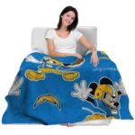 custom los angeles chargers mickey blue blanket latest model