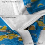 custom los angeles chargers mickey blue blanket premium grade