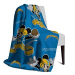 custom los angeles chargers mickey blue blanket top rated