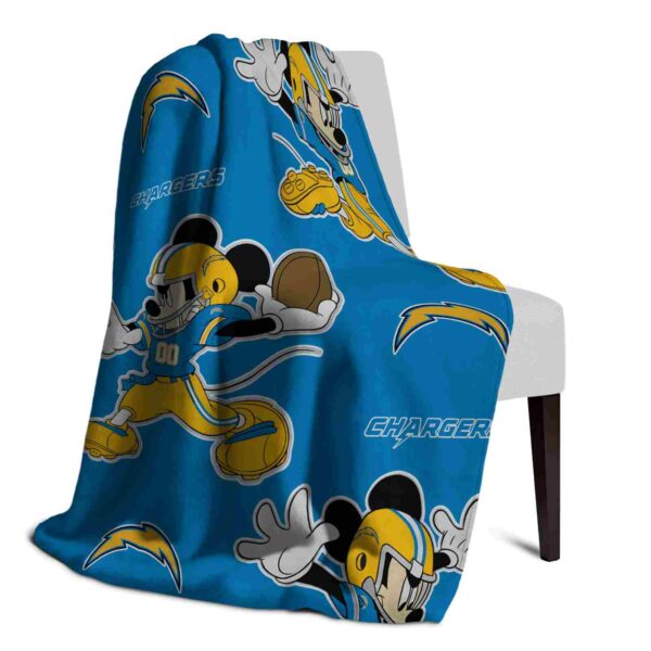 custom los angeles chargers mickey blue blanket top rated