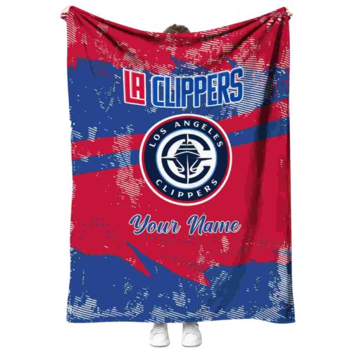 custom los angeles clippers grunge streaks red blanket best selling