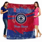 custom los angeles clippers grunge streaks red blanket best selling