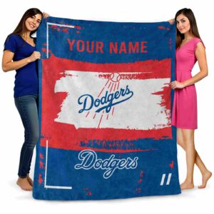 custom los angeles dodgers paint strokes blue white blanket fashion forward