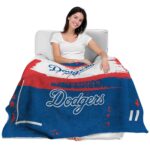 custom los angeles dodgers paint strokes blue white blanket latest model
