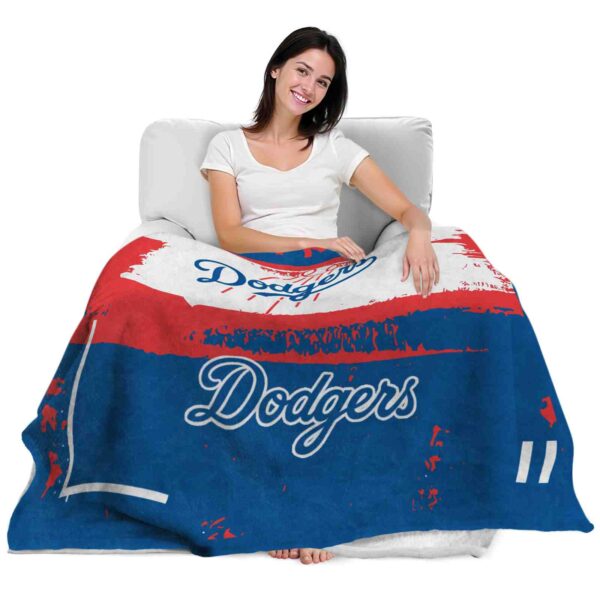 custom los angeles dodgers paint strokes blue white blanket latest model