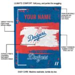 custom los angeles dodgers paint strokes blue white blanket new arrival
