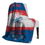 custom los angeles dodgers paint strokes blue white blanket top rated
