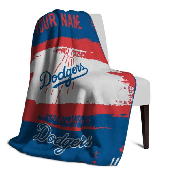 custom los angeles dodgers paint strokes blue white blanket top rated