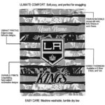 custom los angeles kings floral stripes black white blanket new arrival