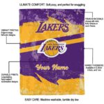 custom los angeles lakers grunge streaks purple blanket best selling