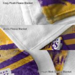 custom los angeles lakers grunge streaks purple blanket best selling