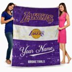 custom los angeles lakers grunge texture purple white blanket fashion forward