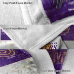custom los angeles lakers grunge texture purple white blanket premium grade