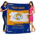 custom los angeles rams paint strokes blue white blanket fashion forward