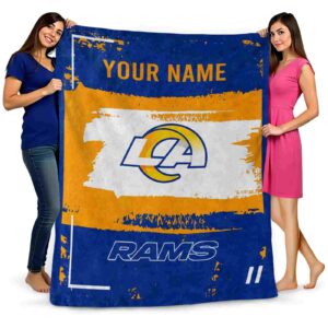 custom los angeles rams paint strokes blue white blanket fashion forward