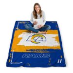 custom los angeles rams paint strokes blue white blanket high quality