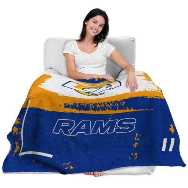 custom los angeles rams paint strokes blue white blanket latest model