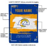 custom los angeles rams paint strokes blue white blanket new arrival