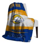 custom los angeles rams paint strokes blue white blanket top rated