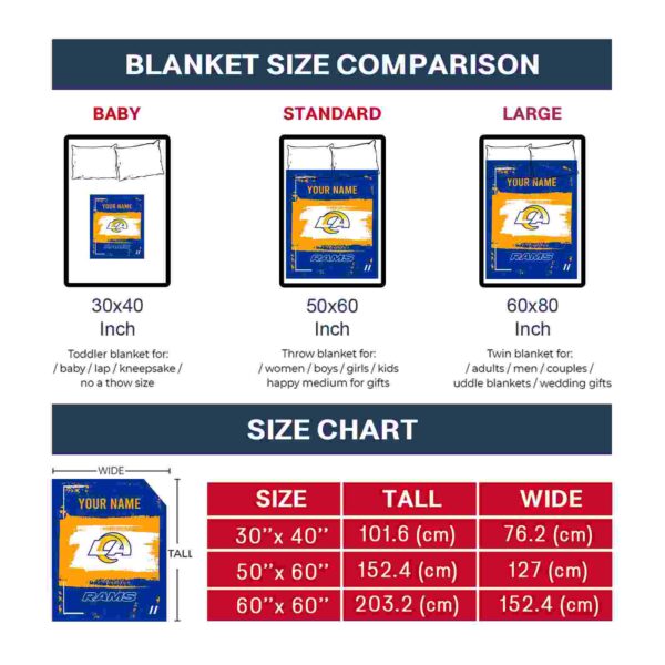 custom los angeles rams paint strokes blue white blanket trendy