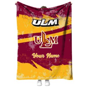 custom louisiana monroe warhawks grunge streaks red blanket best selling