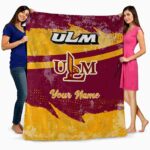 custom louisiana monroe warhawks grunge streaks red blanket best selling