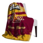 custom louisiana monroe warhawks grunge streaks red blanket best selling