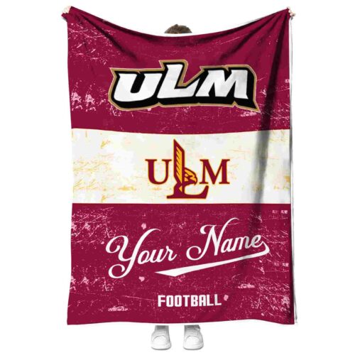 custom louisiana monroe warhawks grunge texture red white blanket best selling