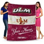 custom louisiana monroe warhawks grunge texture red white blanket fashion forward