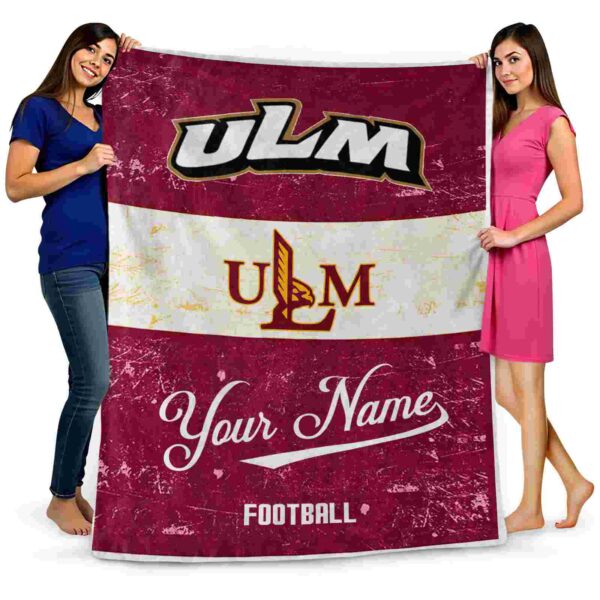 custom louisiana monroe warhawks grunge texture red white blanket fashion forward