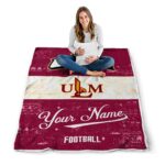 custom louisiana monroe warhawks grunge texture red white blanket high quality