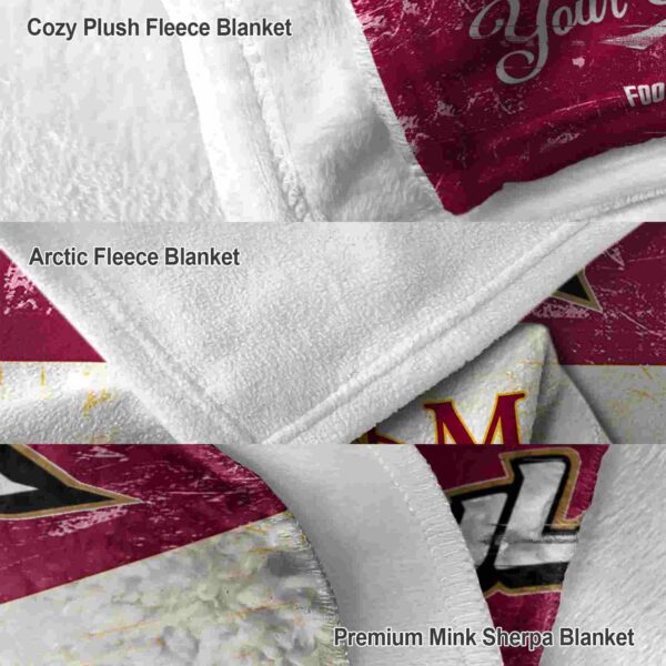 custom louisiana monroe warhawks grunge texture red white blanket premium grade