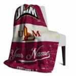 custom louisiana monroe warhawks grunge texture red white blanket top rated