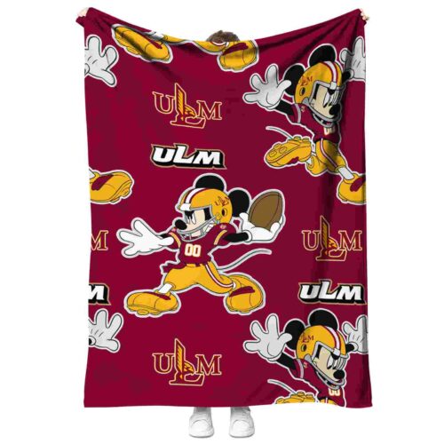 custom louisiana monroe warhawks mickey red blanket best selling