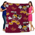 custom louisiana monroe warhawks mickey red blanket best selling