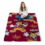 custom louisiana monroe warhawks mickey red blanket best selling