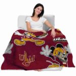 custom louisiana monroe warhawks mickey red blanket best selling