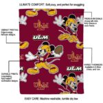 custom louisiana monroe warhawks mickey red blanket best selling
