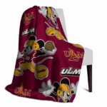 custom louisiana monroe warhawks mickey red blanket best selling