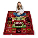 custom louisiana ragin cajuns baby yoda red blanket best selling