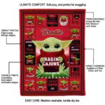 custom louisiana ragin cajuns baby yoda red blanket best selling