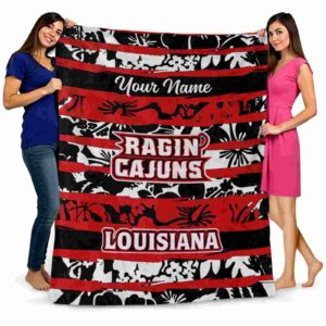 custom louisiana ragin cajuns floral stripes red white blanket fashion forward